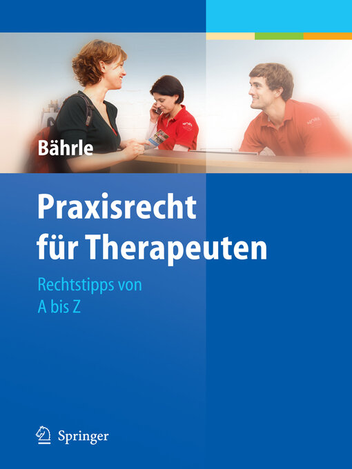 Title details for Praxisrecht für Therapeuten by Ralph Jürgen Bährle - Available